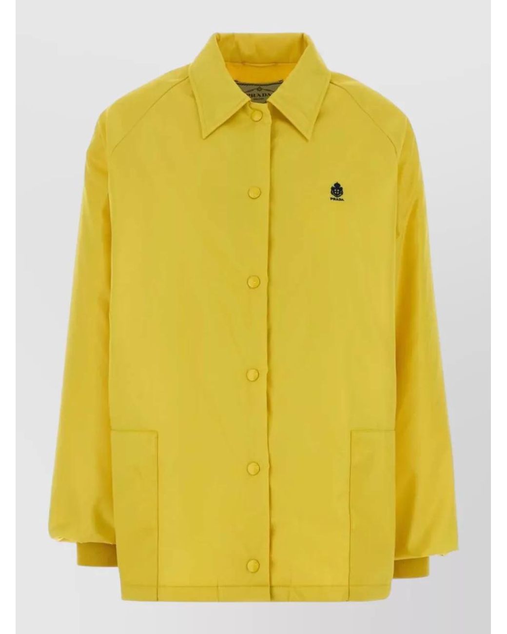 Prada Yellow Recycled Polyamide Fitted Jacket