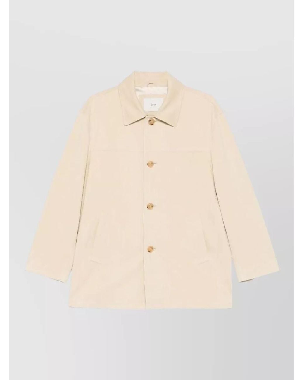 DUNST Natural Single Breasted Vegan Leather Coat