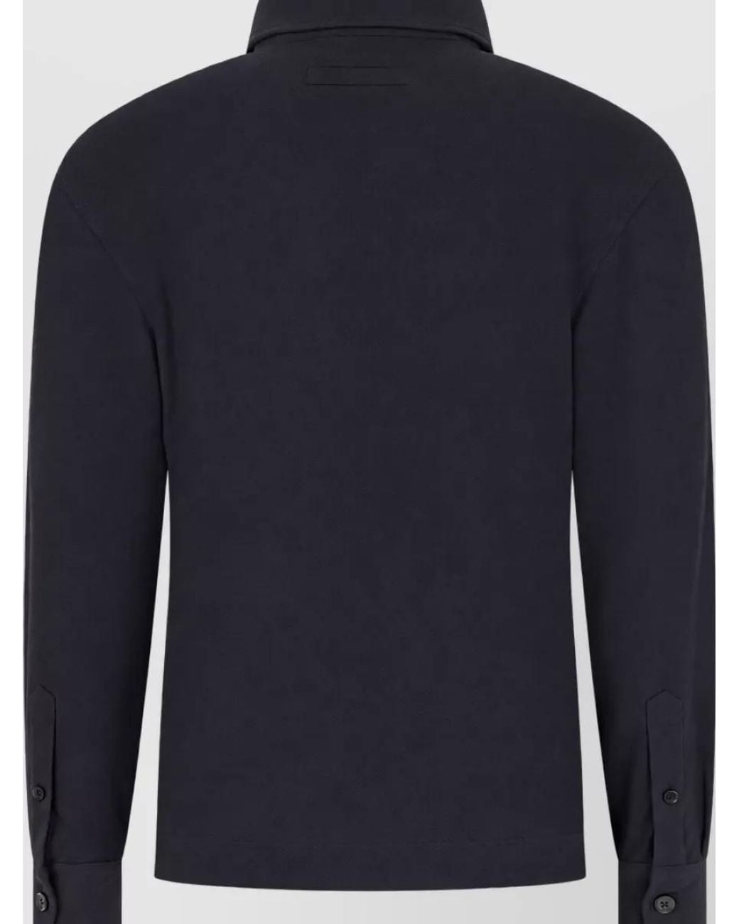 Zegna Blue Silk Cotton Polo Shirt for men