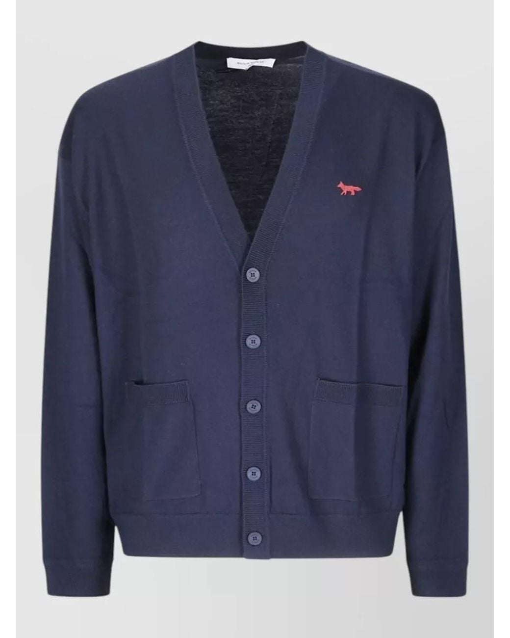 Maison Kitsuné Blue Silk Cardigan for men