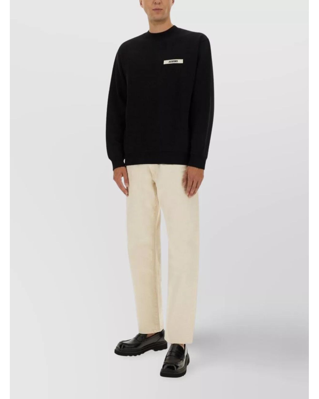 Jacquemus Black Cotton Relaxed-Fit Logo Sweatshirt for men