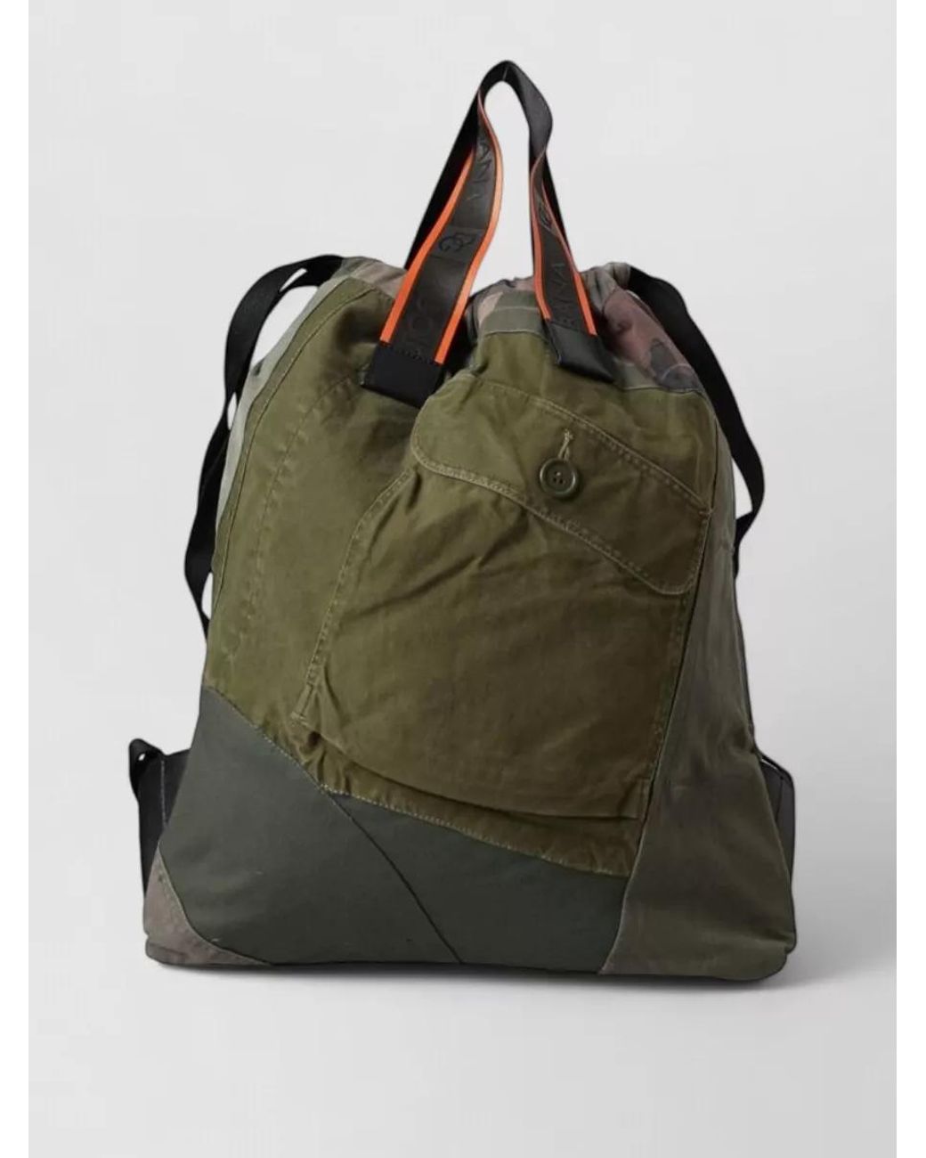 Dolce & Gabbana Black Cotton Camouflage Paneled Backpack for men