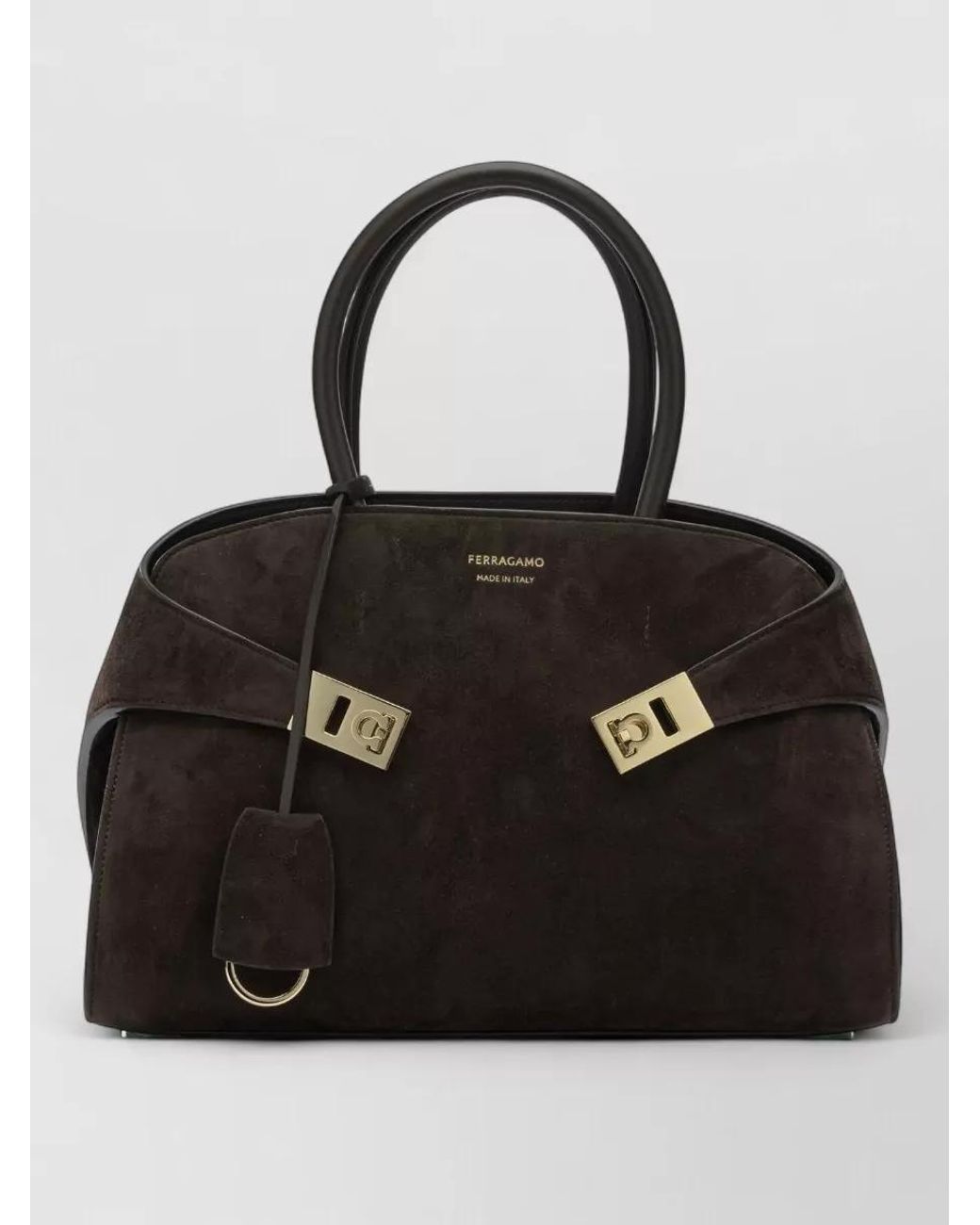 Ferragamo Black The Hug Bag Small Leather Tote Bag