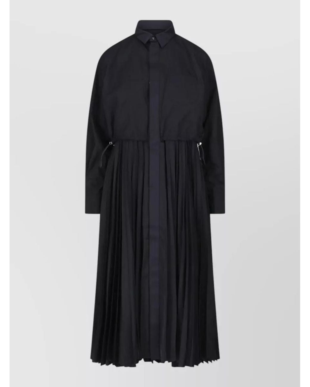 Sacai Black Knee-Length Midi Dress