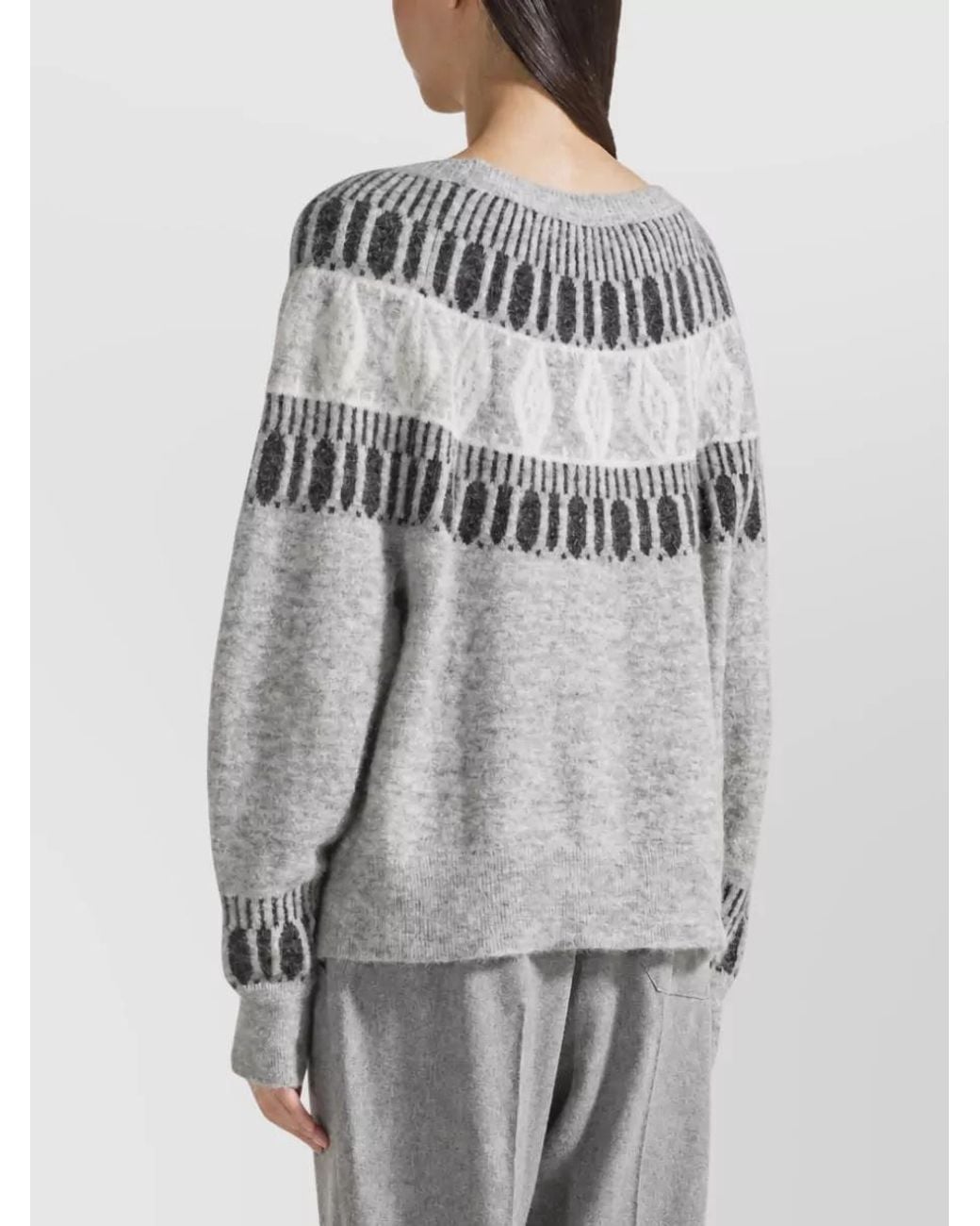 SEVENTY VENEZIA Gray Jacquard Sweater