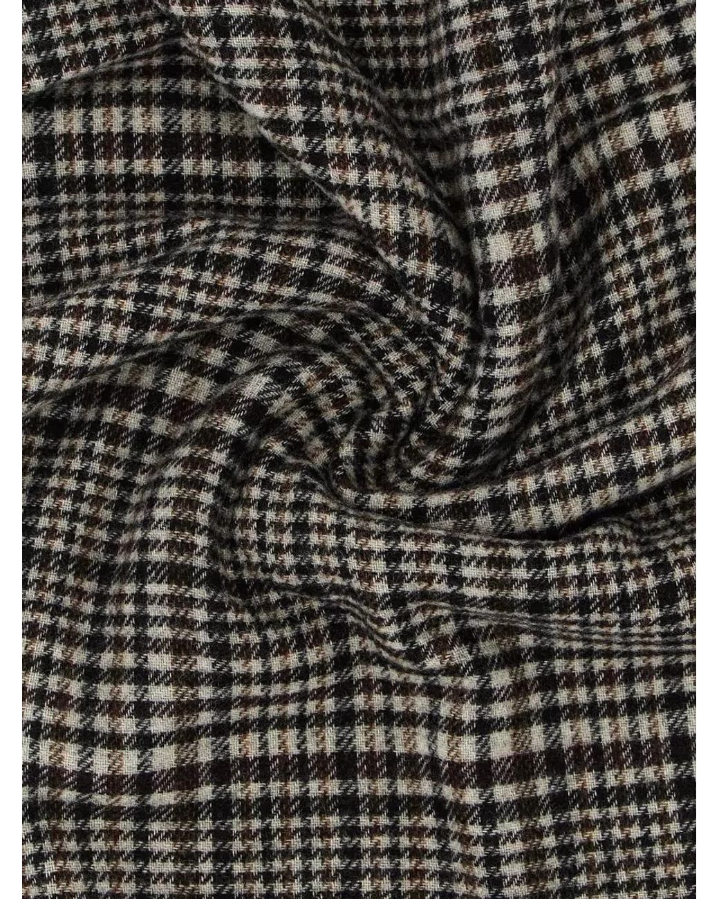 Brunello Cucinelli Black Prince Of Wales Cashmere Scarf