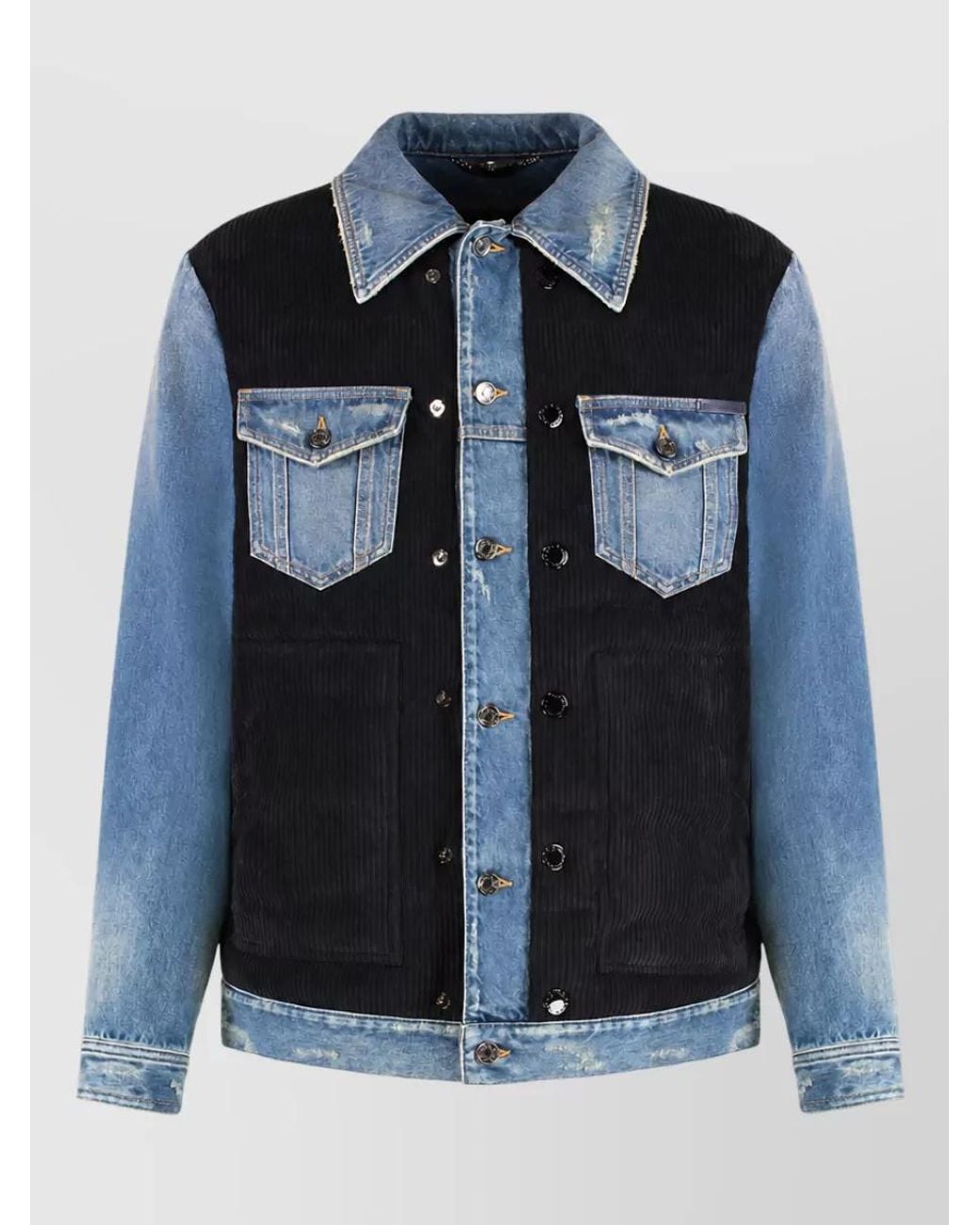 Dolce & Gabbana Blue Denim Padded Jacket for men