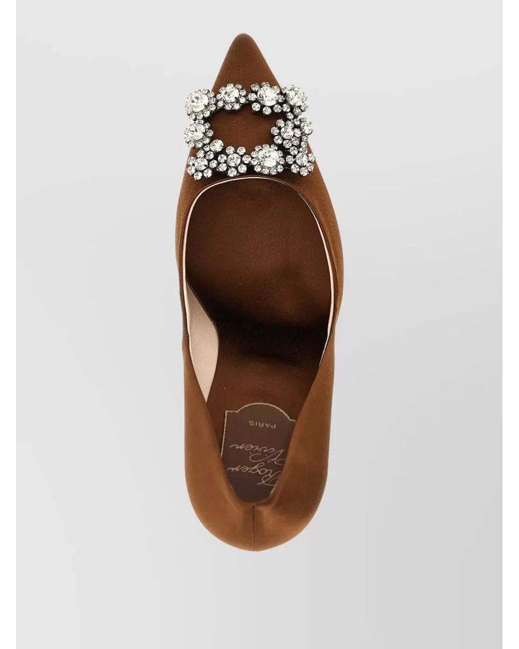 Roger Vivier Brown Silk Satin Pumps