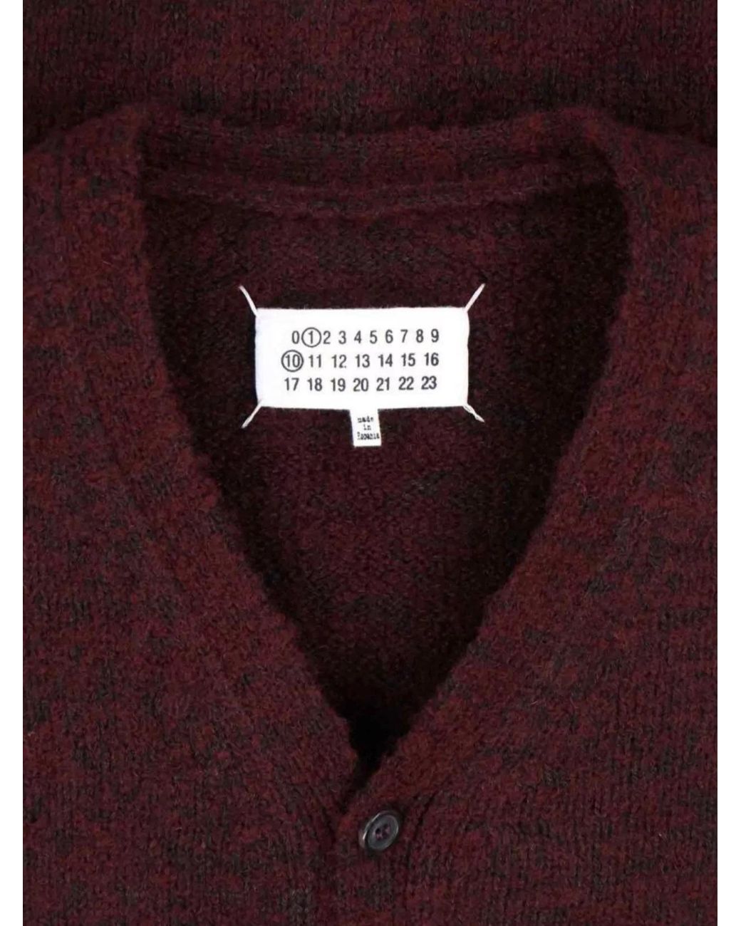 Maison Margiela Purple V-Neck Wool Cardigan