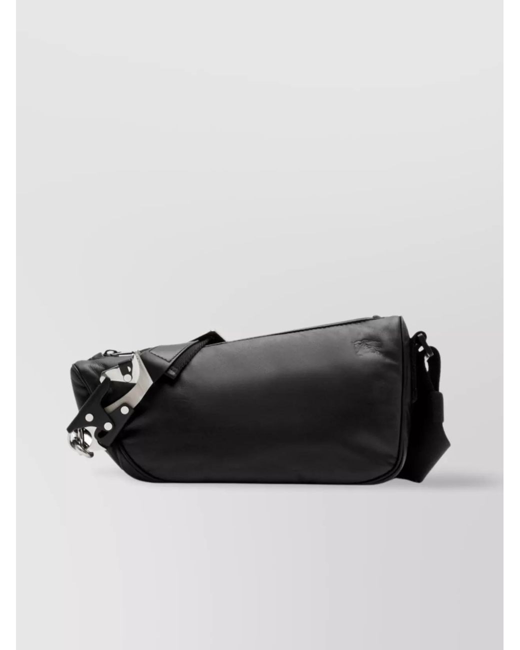 Burberry Black Calf Leather Asymmetric Crossbody Bag for men