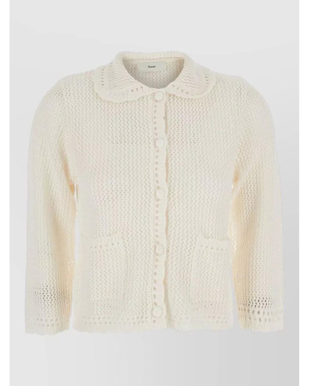 DUNST White Linen And Cotton Blend Cardigan