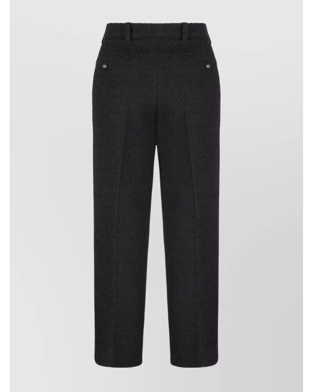 Gucci Black Bouclé Wool Cropped Straight-Leg Tailored Trousers
