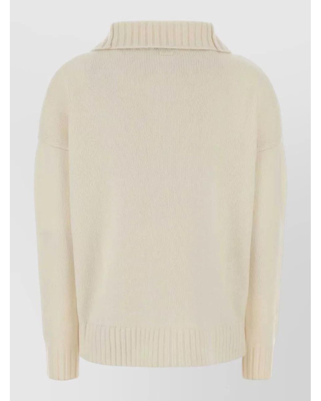 Max Mara Natural Cashmere Oversized Half-Zip Sweater