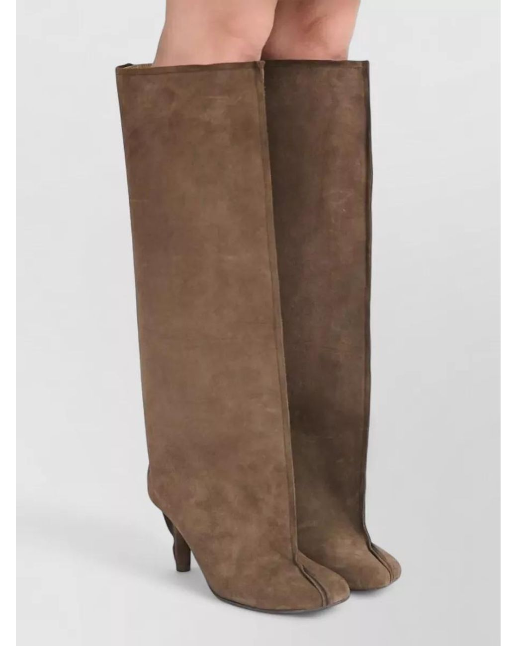 MM6 by Maison Margiela Brown Leather Knee-High Stiletto Boots