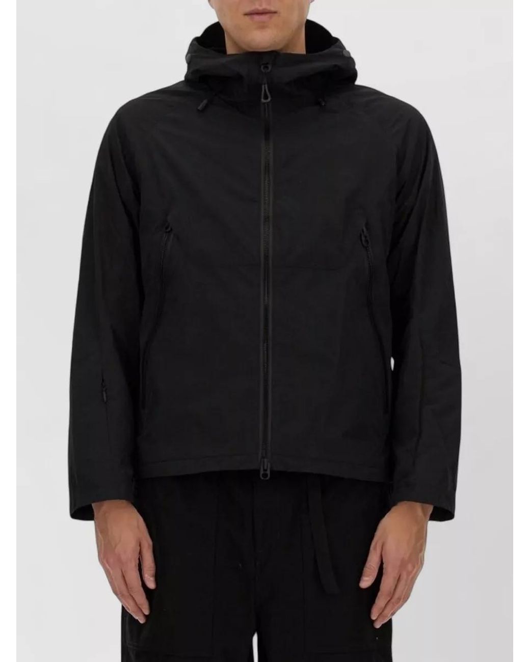 JG1 Black Hooded Raincoat for men