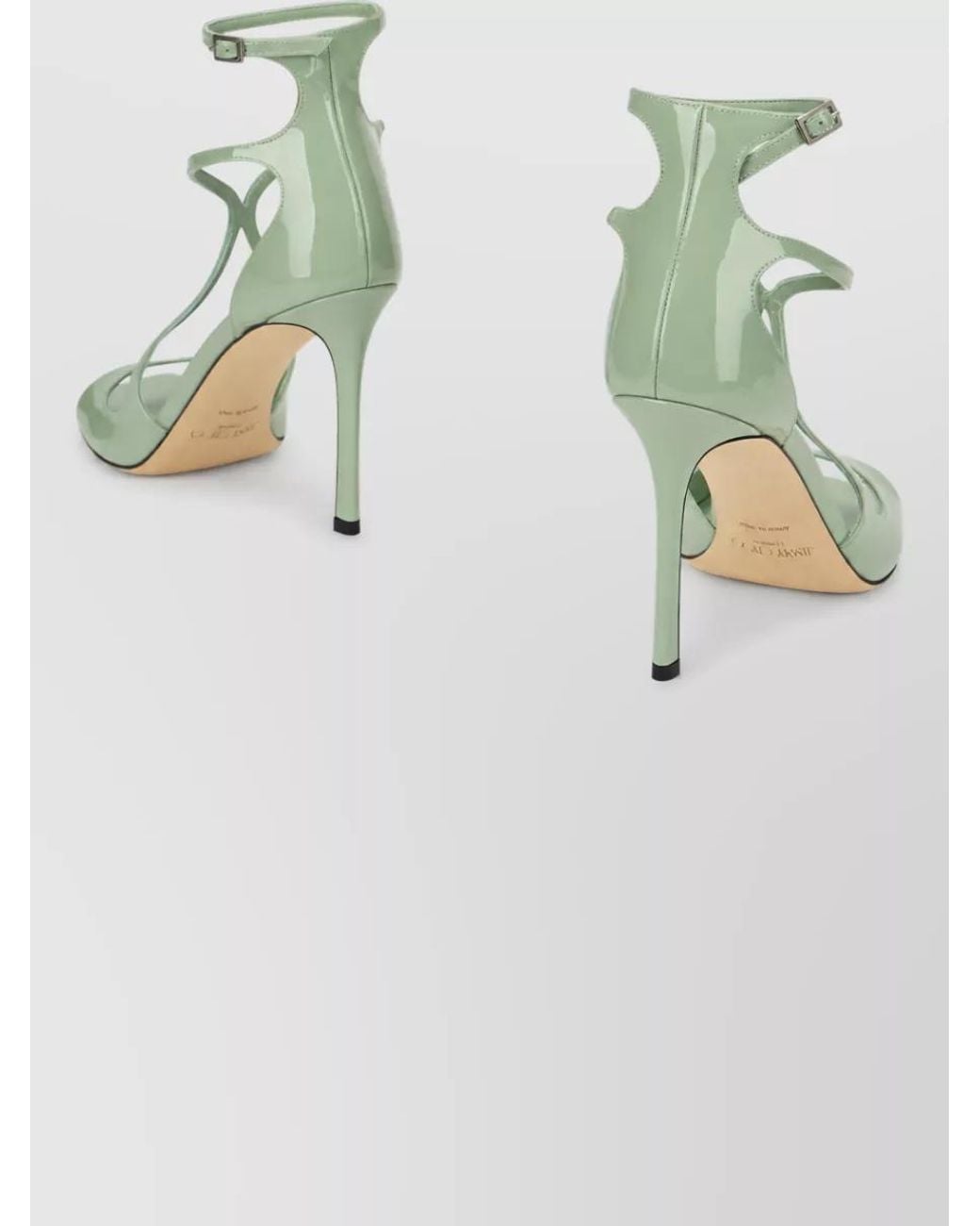 Jimmy Choo Green Leather Woven Ankle-Strap Sandals