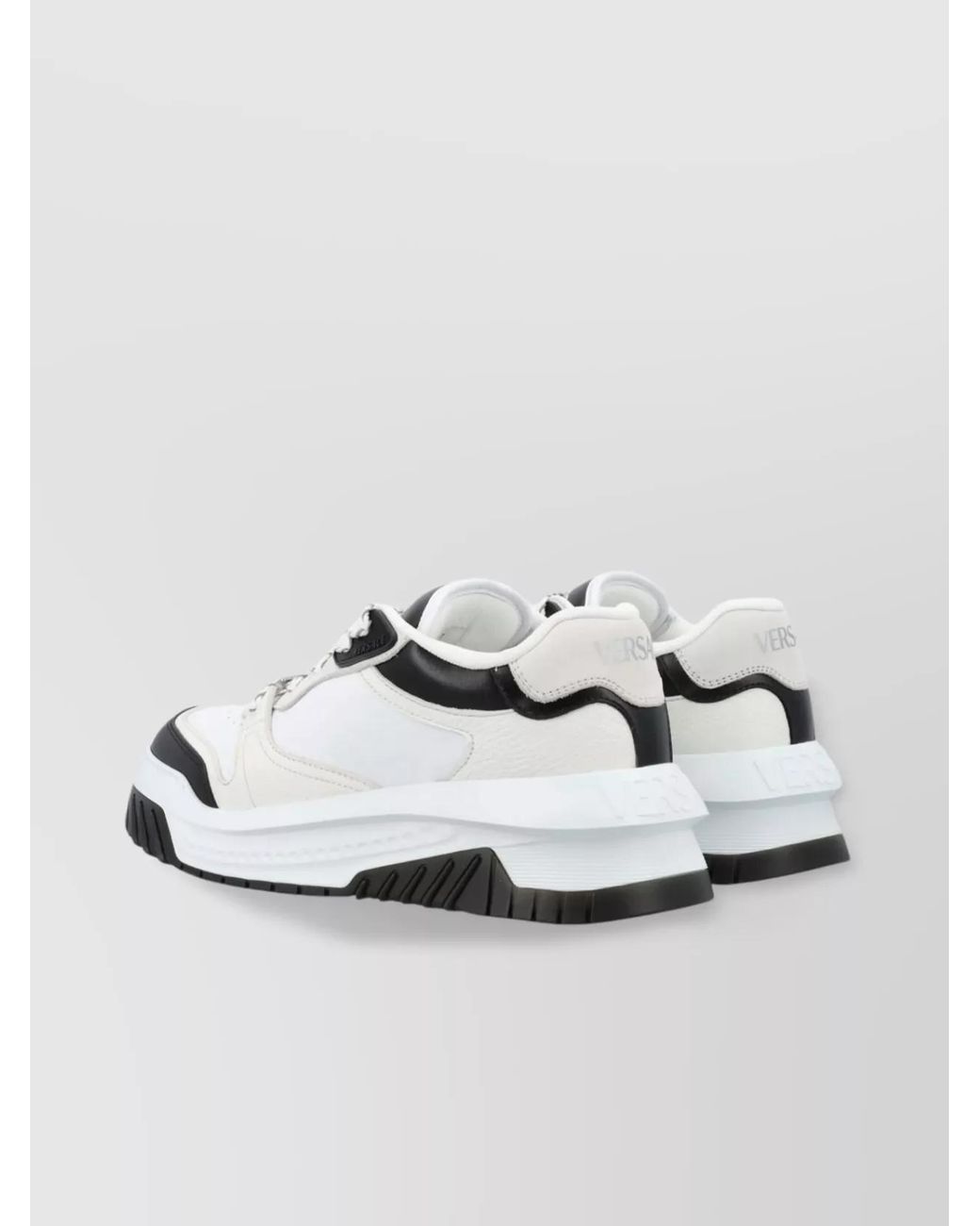 Versace Metallic Leather Low-Top Sneakers for men