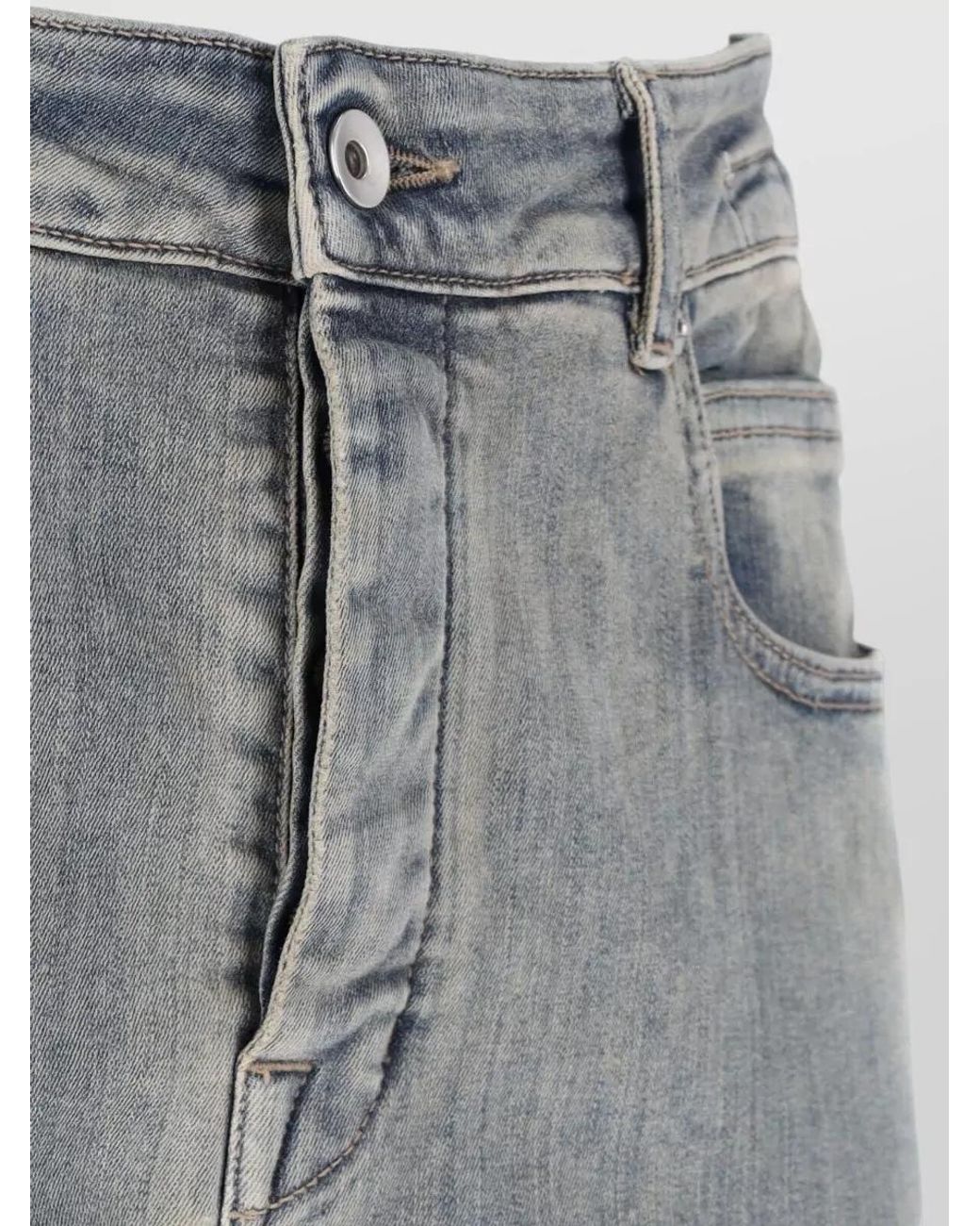 Rick Owens Gray Straight-Leg Denim Jeans for men