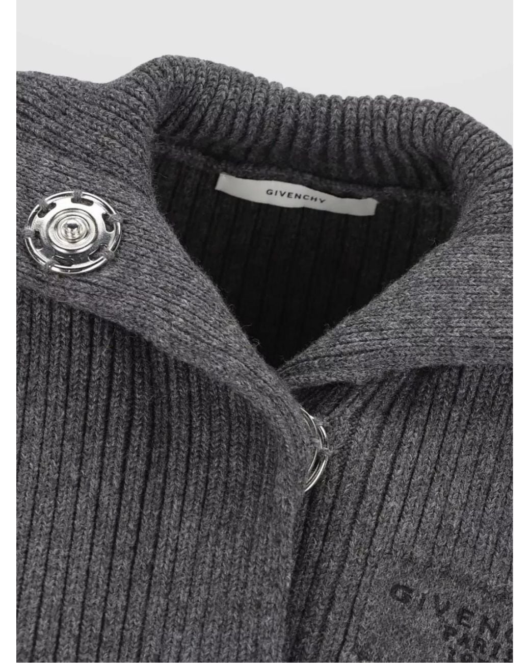Givenchy Black Crewneck Wool Cardigan