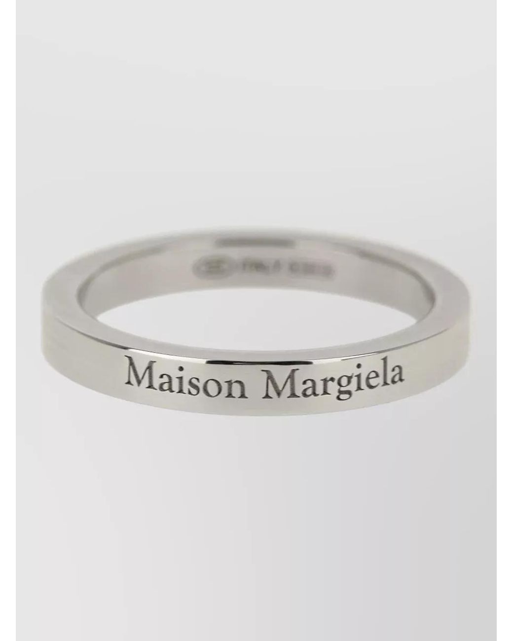 Maison Margiela Gray Sterling Logo Ring for men