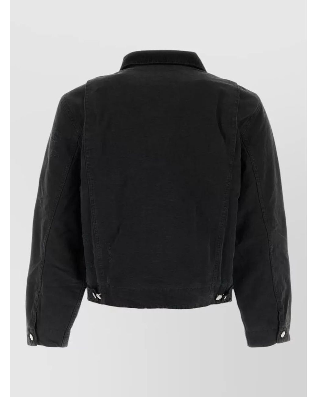 Represent Black Cotton Padded Single Breasted Coat for men