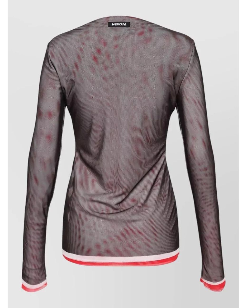 MSGM Brown Slim-Fit Long-Sleeve Blouse