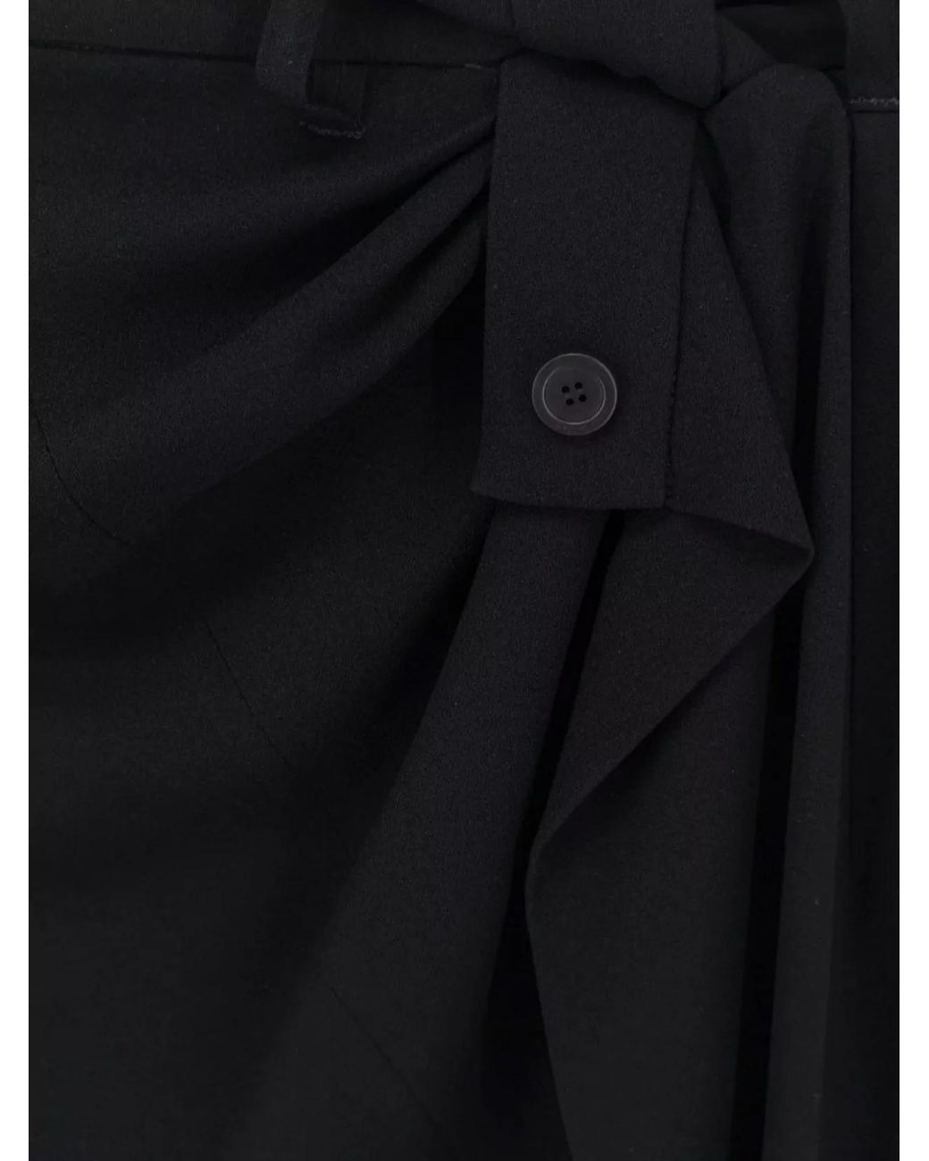 Balenciaga Black Draped Midi Wrap Skirt