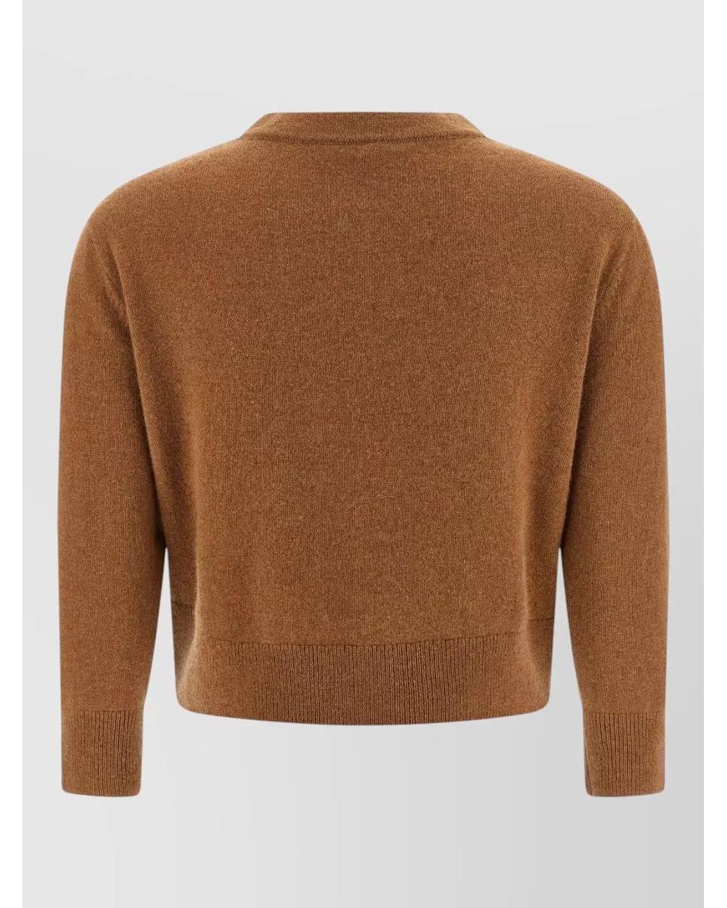 R13 Brown Cashmere Cropped V-Neck 3/4-Sleeve Knot Cardigan