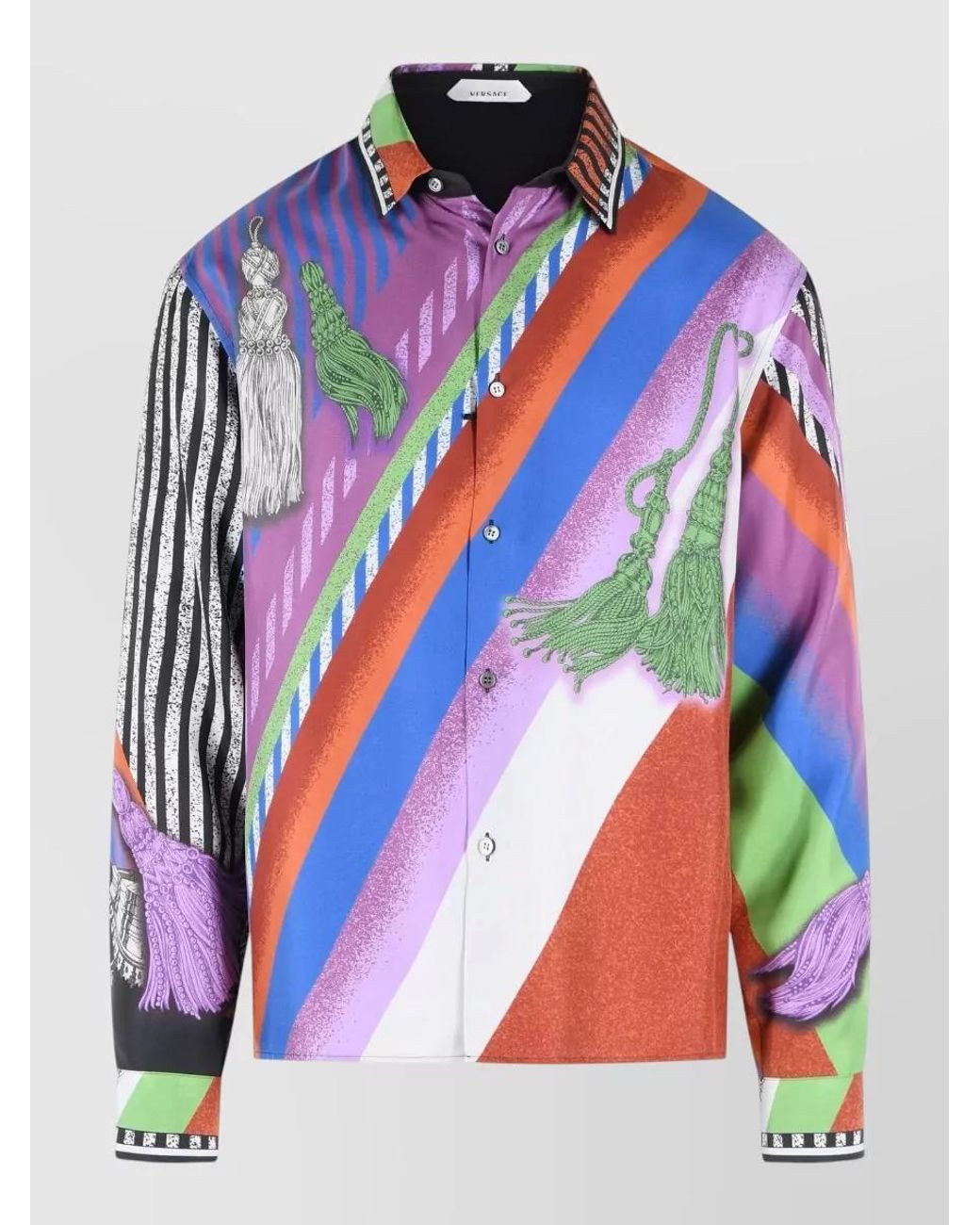 Versace Blue Silk Shirt for men