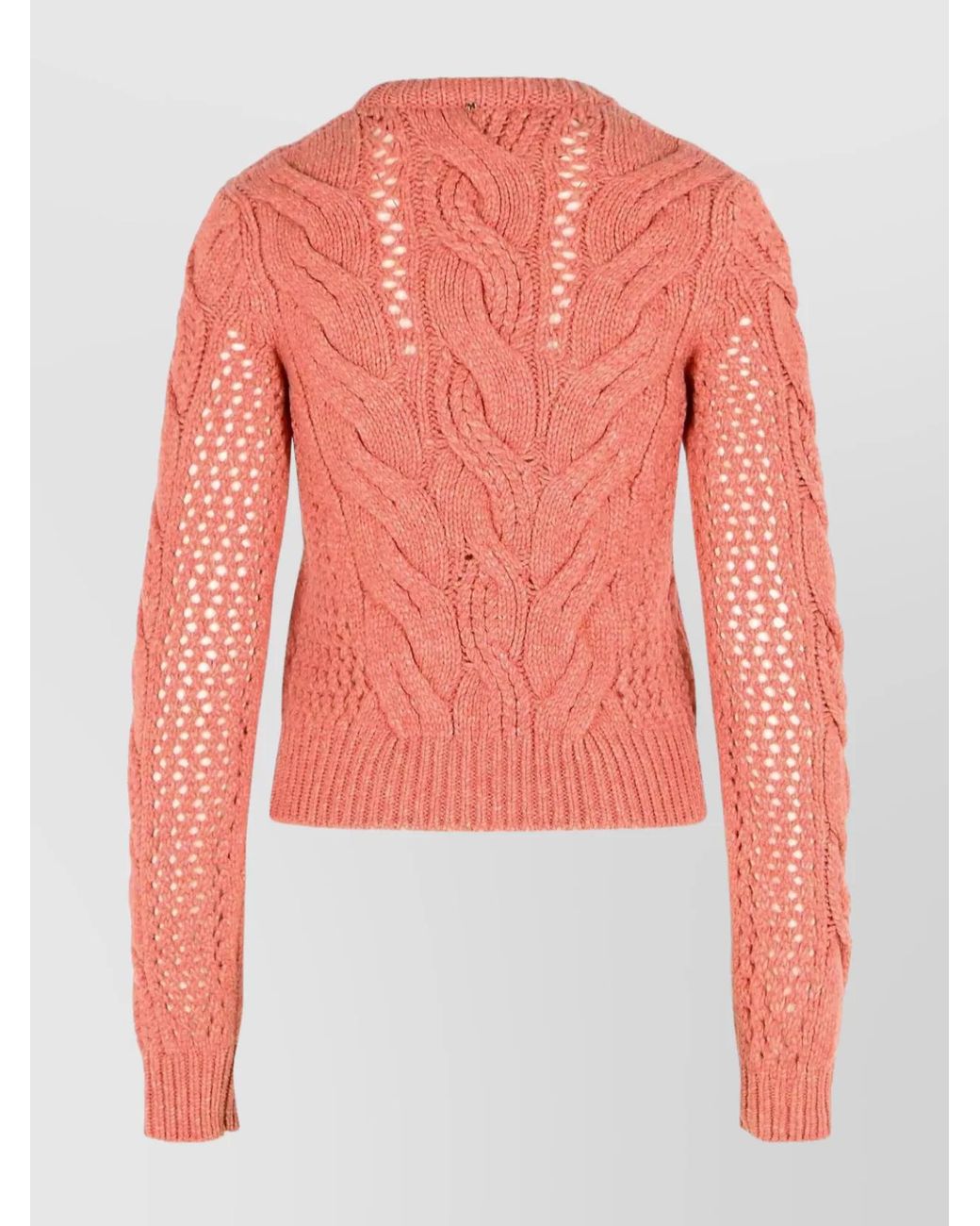 Sportmax Pink Cable-Knit Wool-Blend Jumper