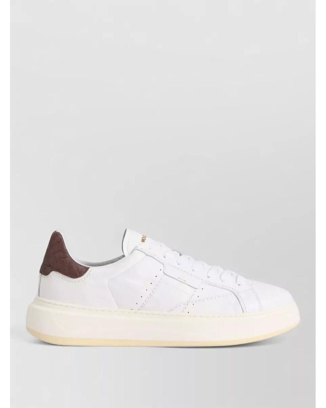 Woolrich White Leather Low-Top Sneakers for men