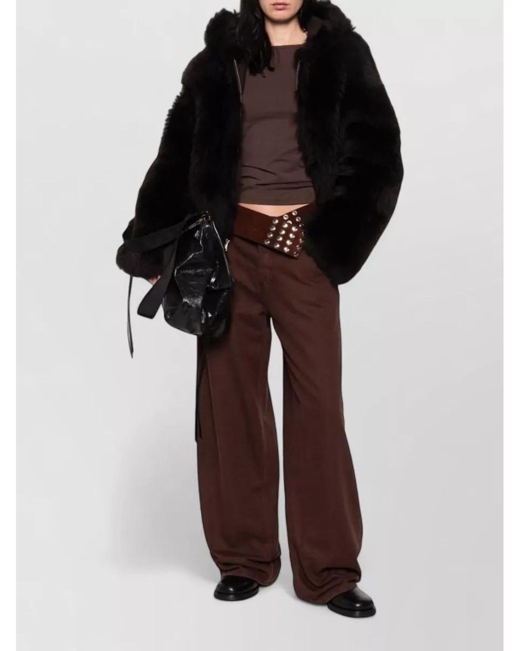 Haikure Brown Wide-Leg Denim Jeans