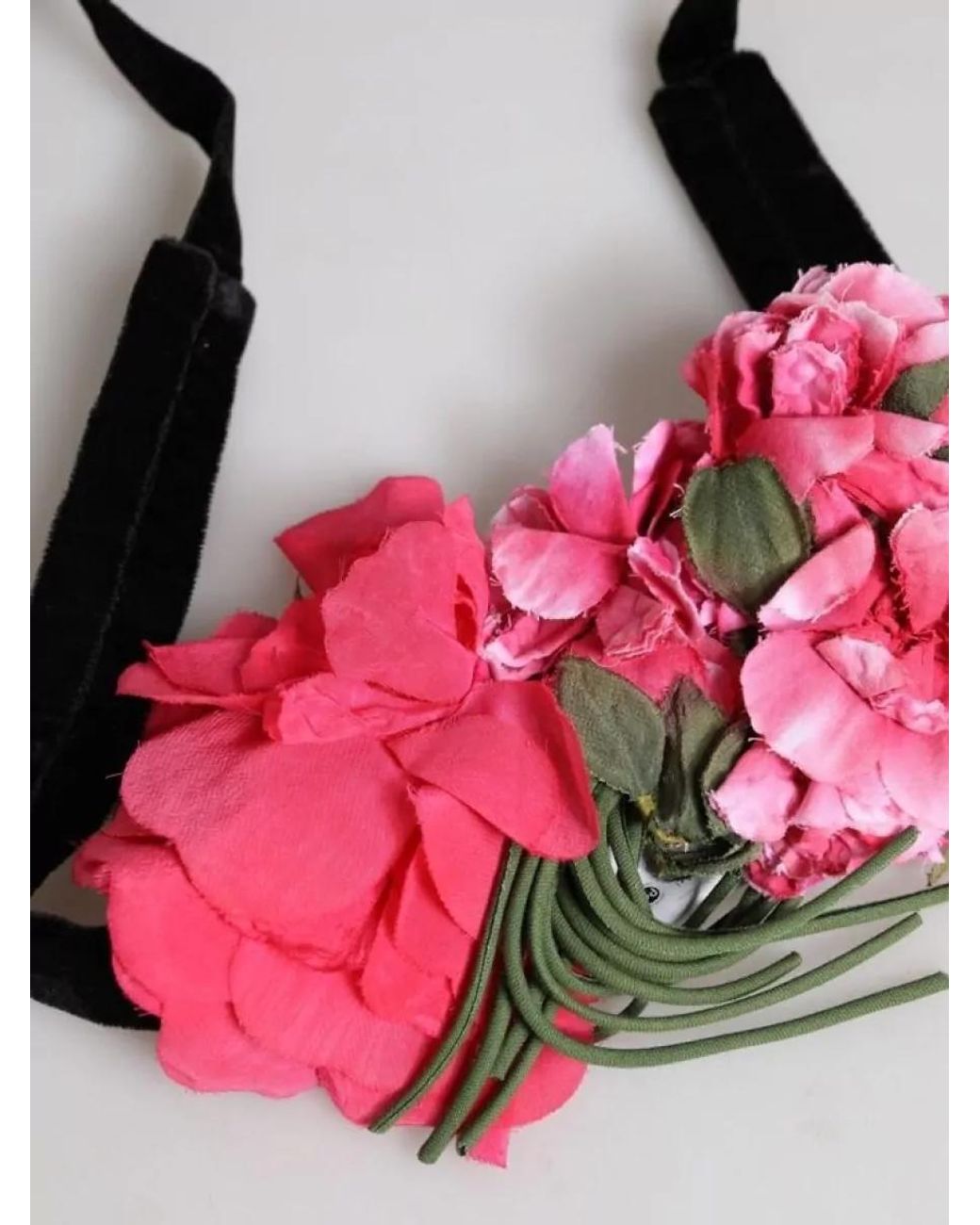 Dolce & Gabbana Pink Floral Appliqué Tie Belt
