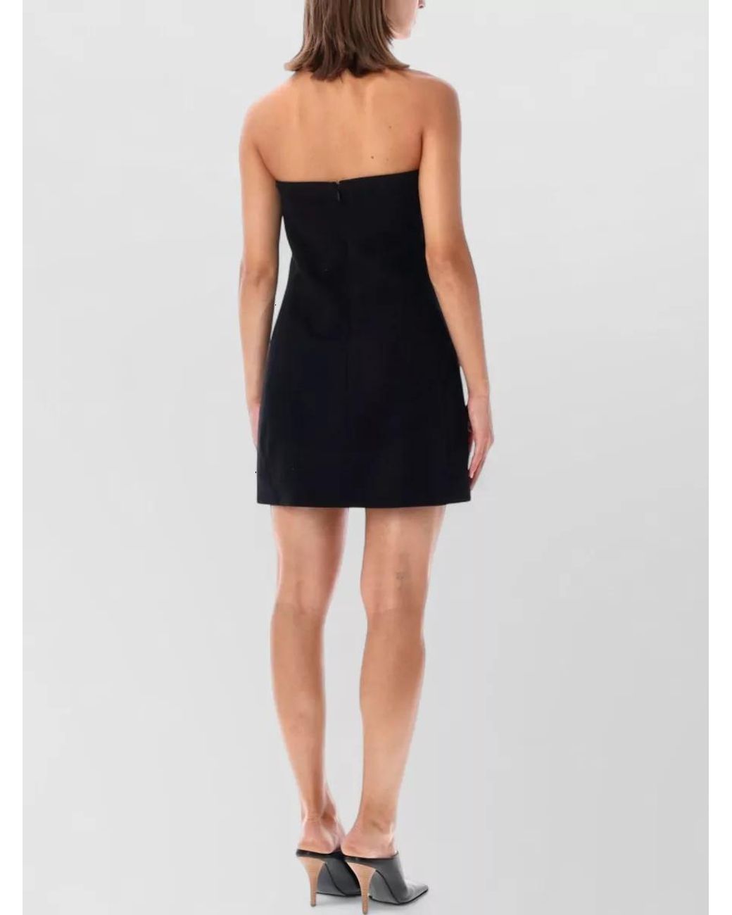 7 For All Mankind Black Wool Cashmere Strapless Mini Dress