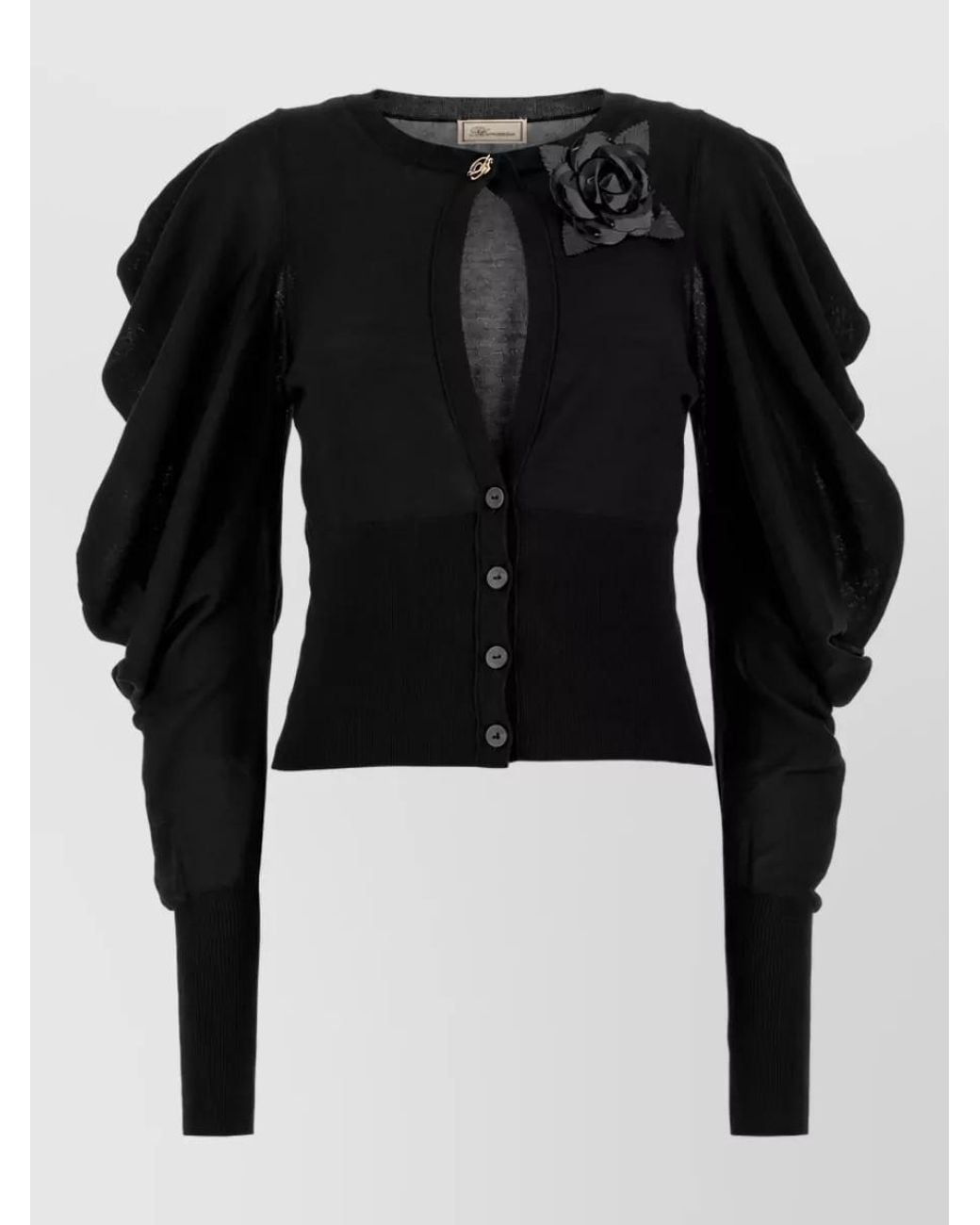 Blumarine Black Virgin Wool Cardigan