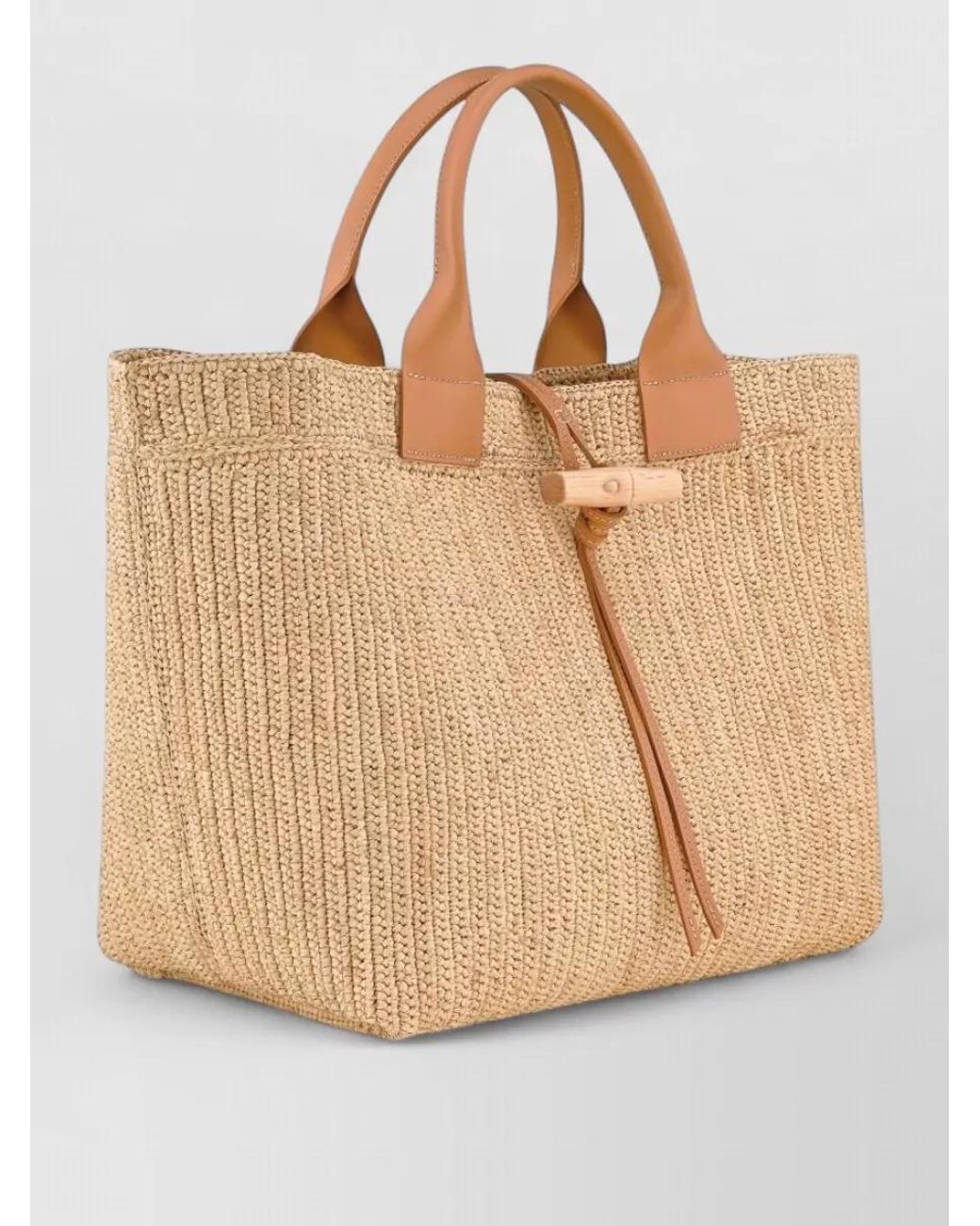 Longchamp Natural Raffia Tote Bag