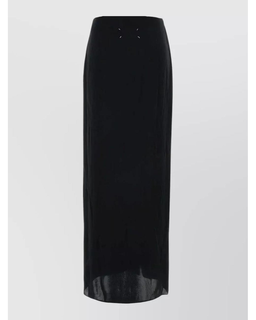 Maison Margiela Black Silk Draped Maxi Skirt