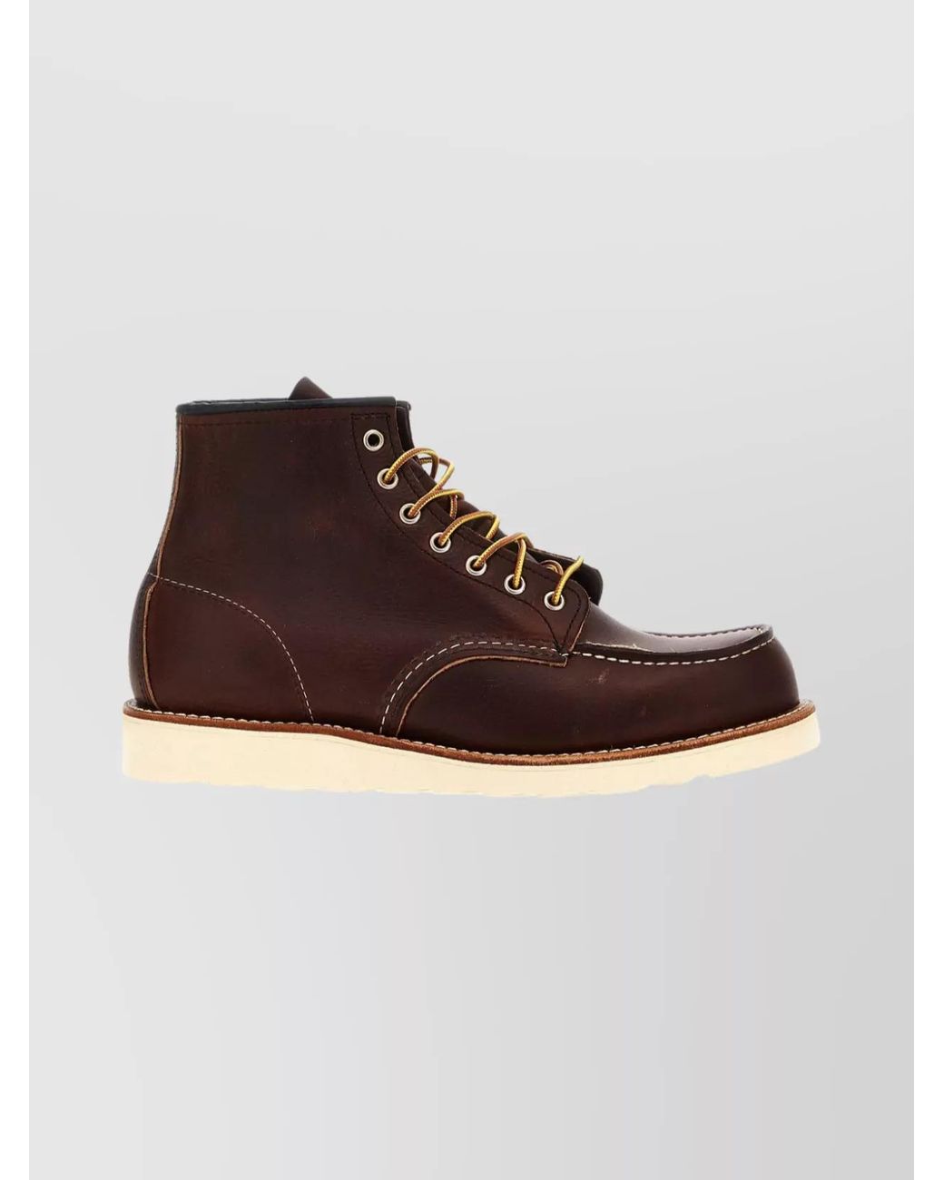 Red Wing Brown Leather Classic Moc Ankle Boots for men