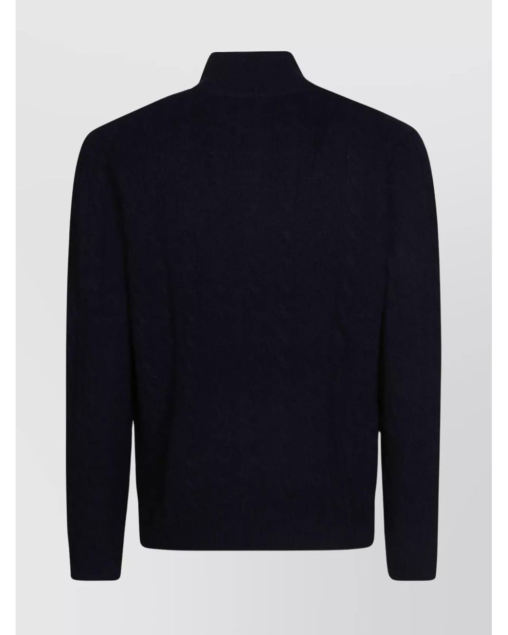 Polo Ralph Lauren Blue Cashmere Wool Cable-Knit Quarter-Zip Jumper for men