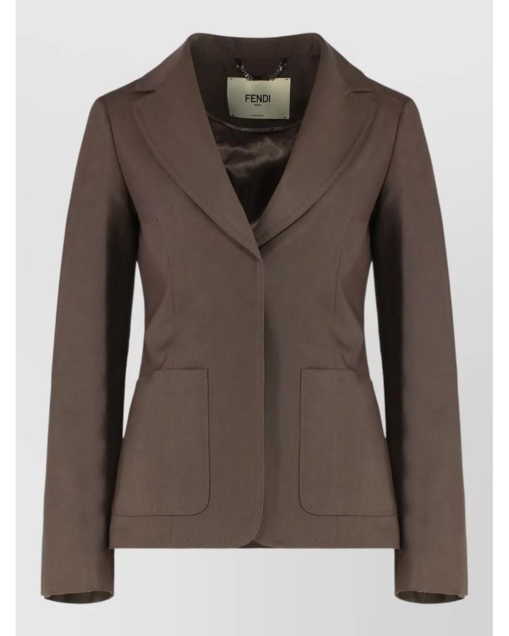 Fendi Brown Wool Mohair Blazer