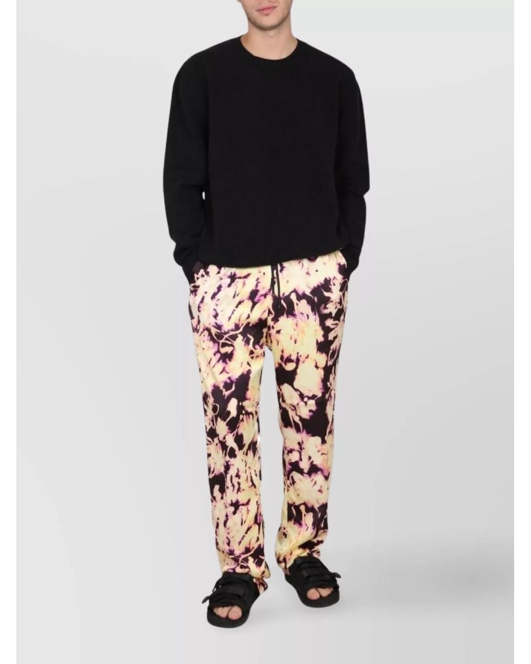 Dries Van Noten White Viscose Track Pants for men