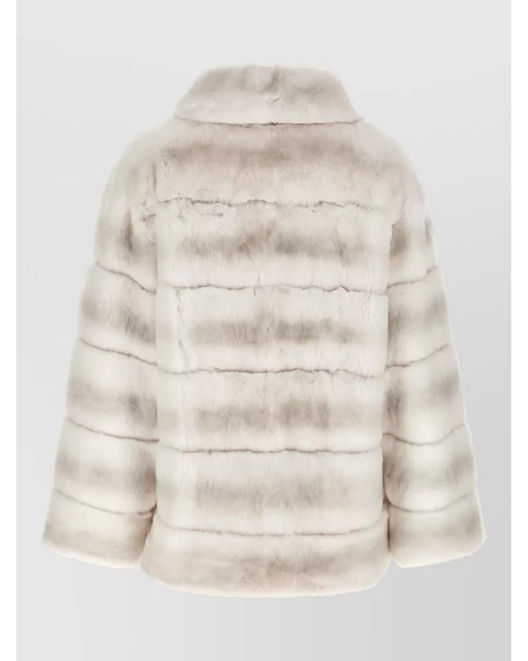 Yves Salomon Natural Quilted Fur Coat