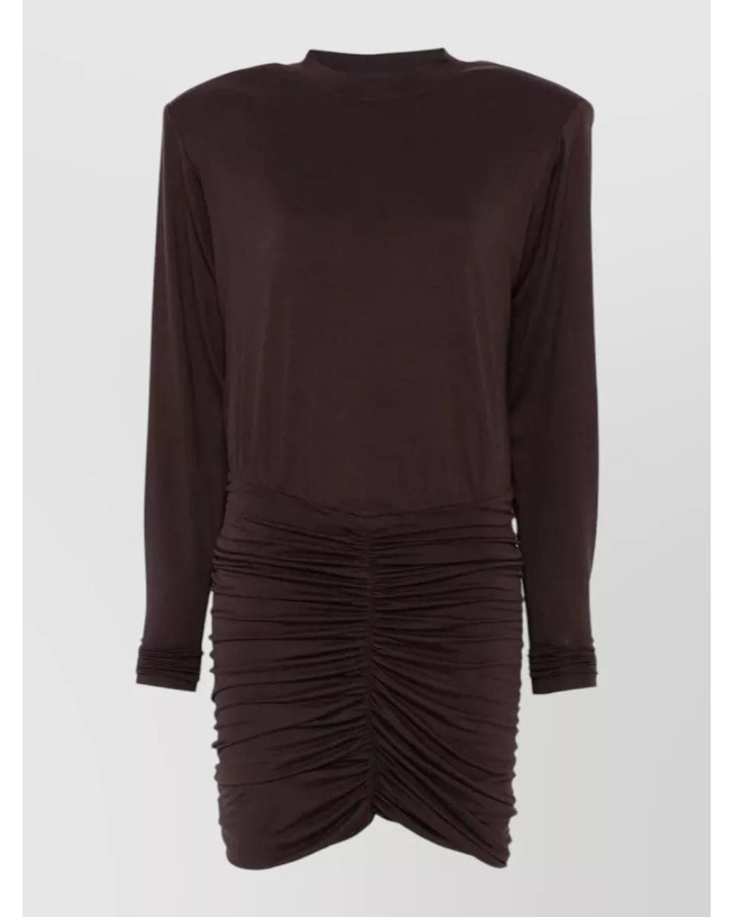 ANDAMANE Brown Ruched Mini Dress