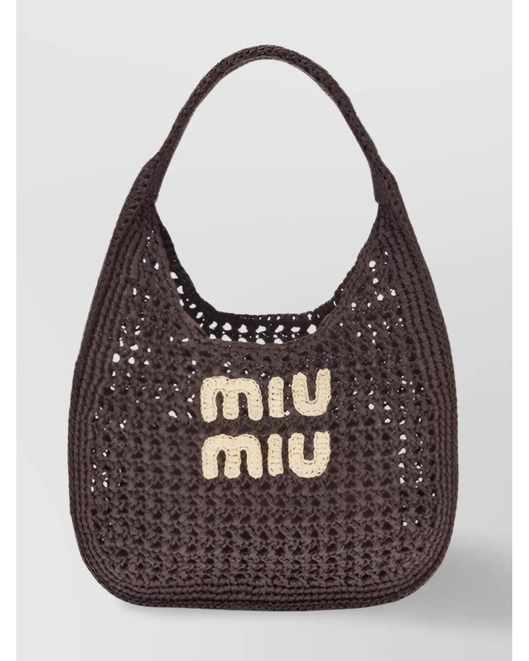 Miu Miu Black Pocket Crochet Shoulder Bag