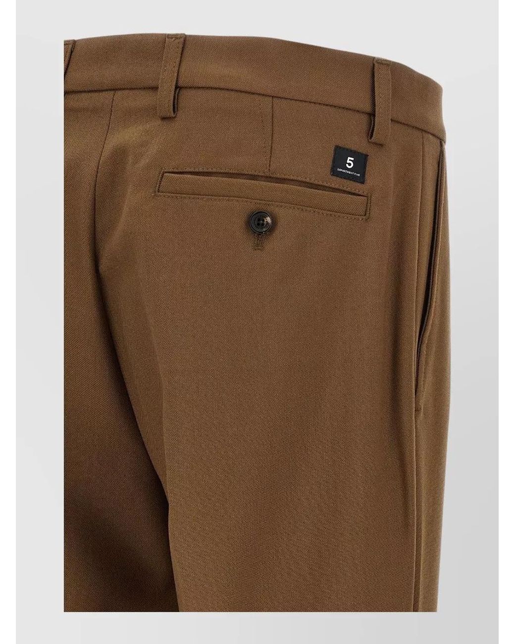 Department 5 Brown Wool Blend Straight-Leg Tailored Trousers for men