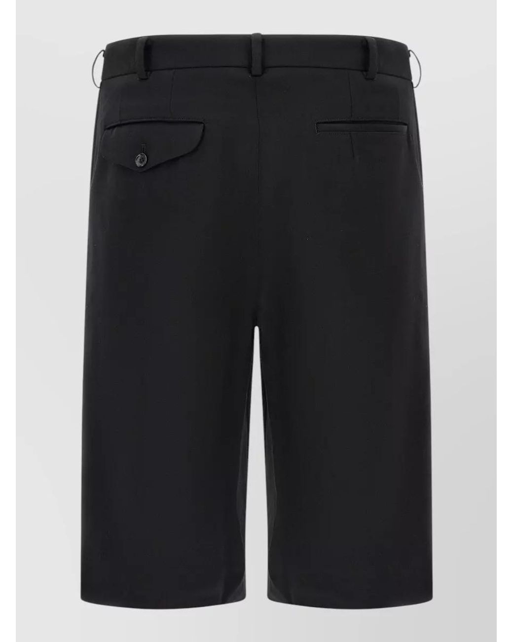 Comme des Garçons Black Wool Straight-Leg Zip Bermuda Shorts for men