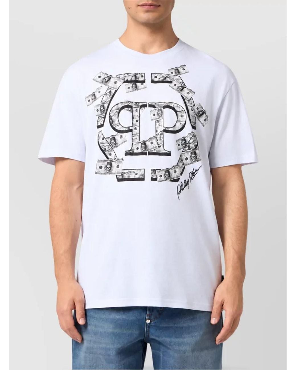 Philipp Plein White Cotton Printed T-Shirt for men