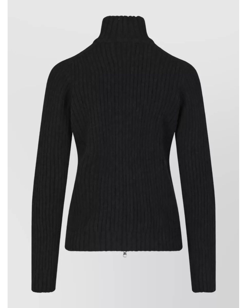 GIMAGUAS Black Wool Crewneck Fitted Jacket