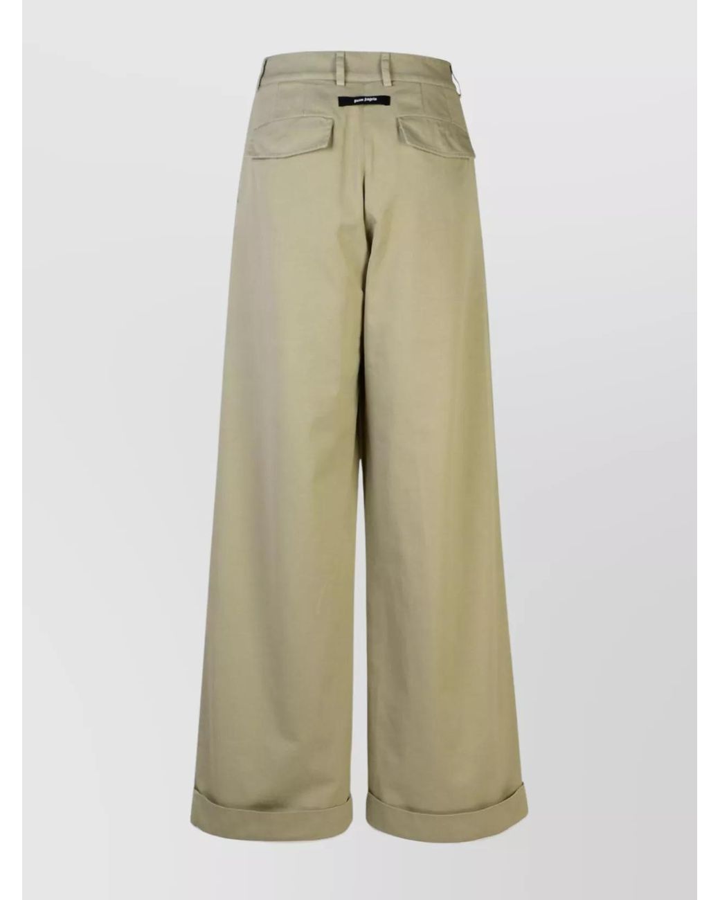 Palm Angels Natural Cotton Wide-Leg Trousers