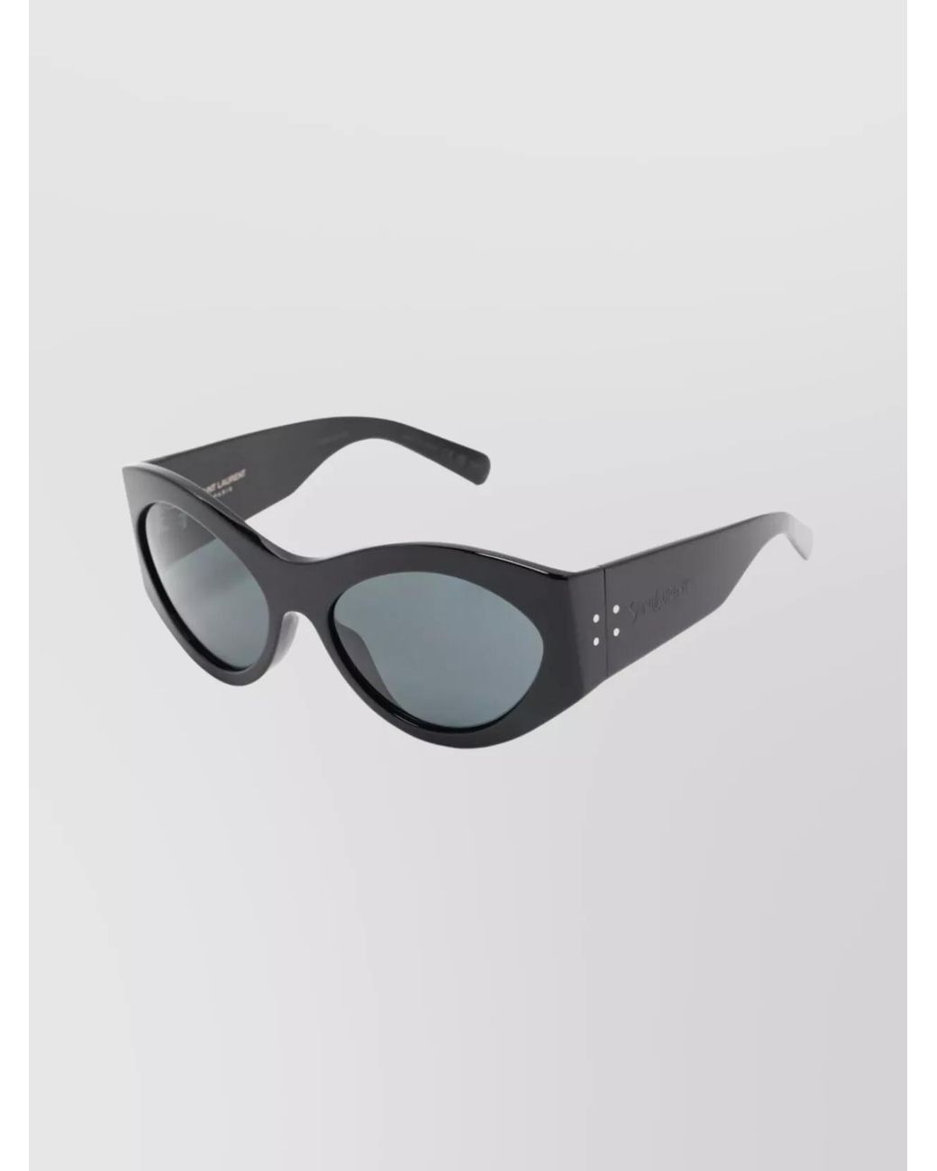 Saint Laurent Gray Acetate Oval Sunglasses